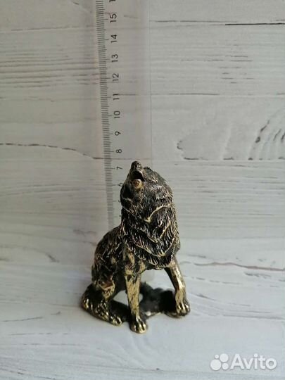 Волк статуэтка большая латунь