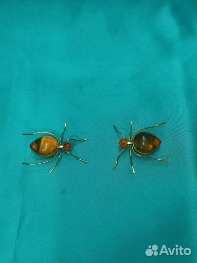 Винтажная Брошь С Янтарем 