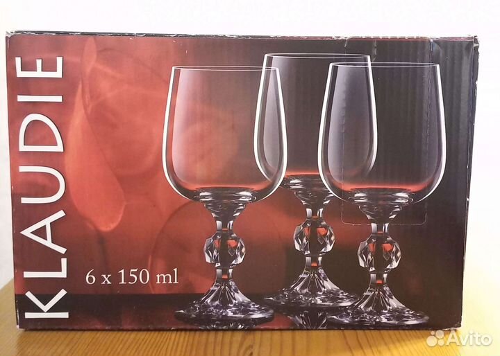 Бокалы Чехия Богемия Crystal Claudie,150 мл, 6 шт