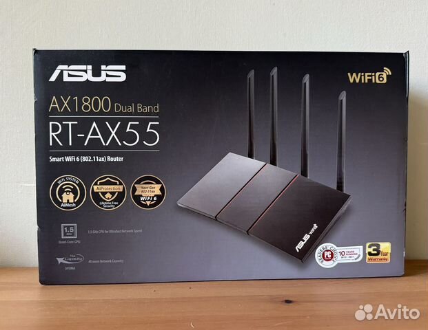 Asus rt ax55,гарантия,чек купить в Москве | Электроника | Авито