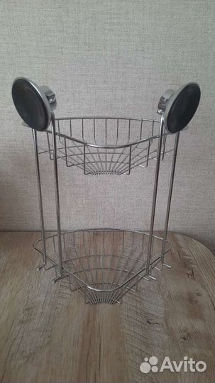 Угловая полка для ванной на присосках