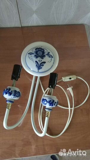 Комплект бра и люстра Гжель СССР