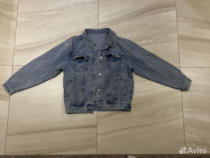 Детская джинсовка с капюшоном 146-152