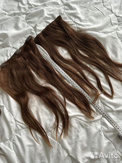 Волосы на заколках натуральные русые