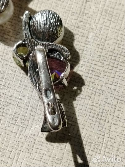 Серебряные серьги кольцо 925 винтаж