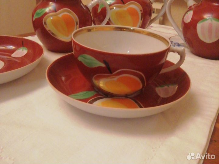 Сервиз чайный 1974год Дулево Золотое яблоко