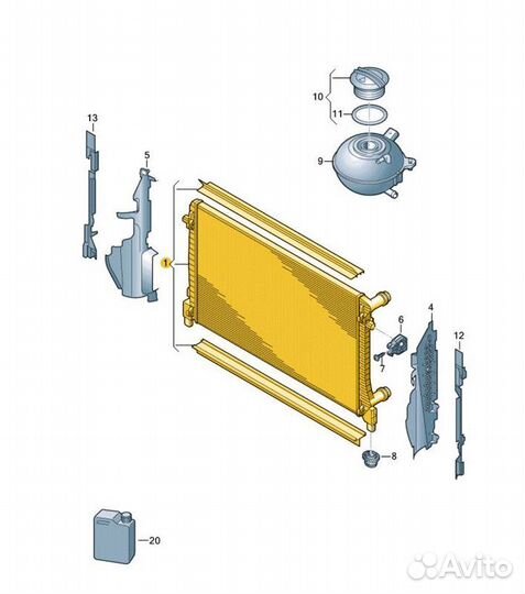 Радиатор двс Skoda Octavia cwva 2017
