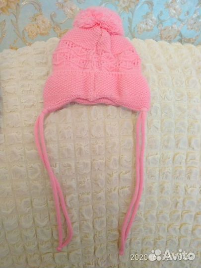 Шапочка для девочки 0-2 лет. Торг уместен