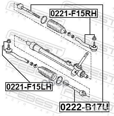 Наконечник рулевой левый 0221F15LH Febest