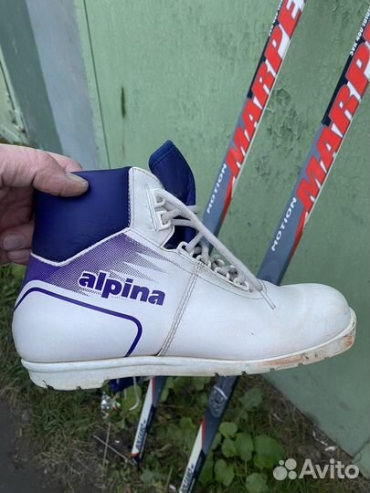 Лыжи 170, с креплениями и ботинками 37-38р