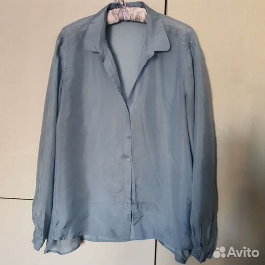 Блузка-рубашка шёлковая Massimo dutti р/р 48