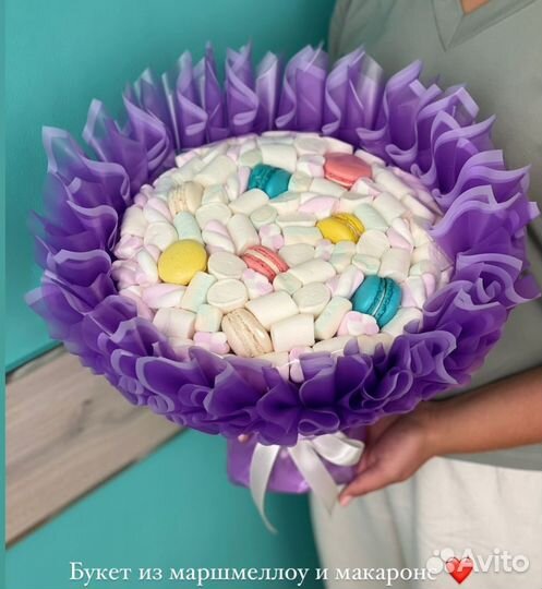 Сладкие букеты.Букет из рафаэлло, мерси