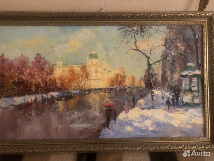 Картина маслом городской пейзаж