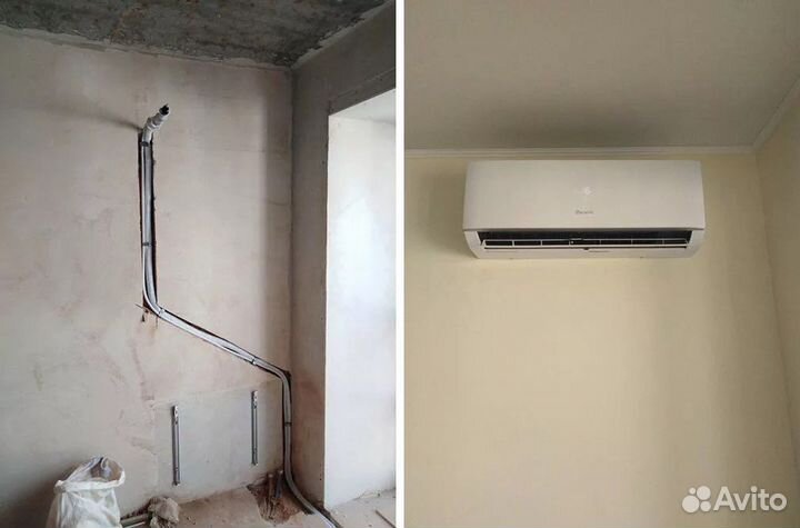 Закладка трассы под кондиционер сплит систему