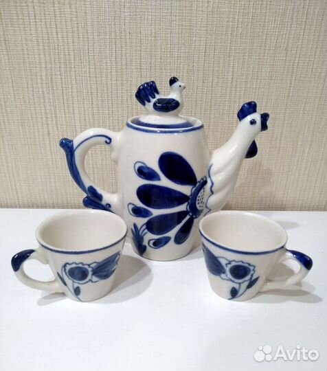 Сервиз кофейный Гжель Петушок