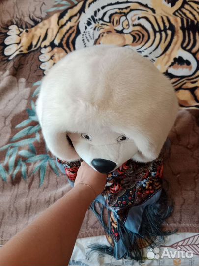 Шапка капюшон норка +павлопасадский платок