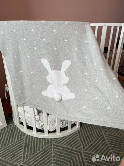 Плед вязаный «зайка» новый