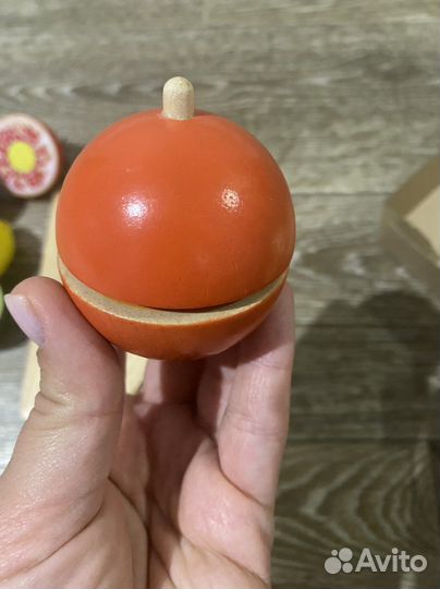 Деревянные игрушки фрукты подарок 1 2 3 года