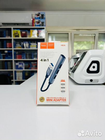 USB хаб hoco HB26 Темно-серый
