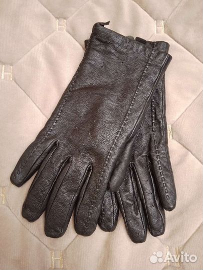 Перчатки женские кожаные