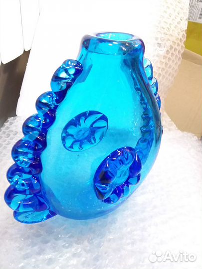 Ваза для цветов стекло гутное