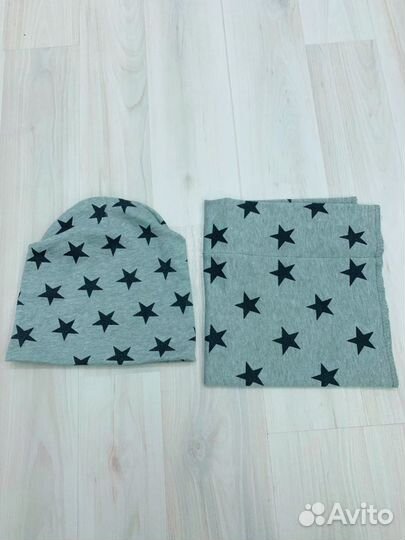 Комплект шапка и шарф на мальчика детские