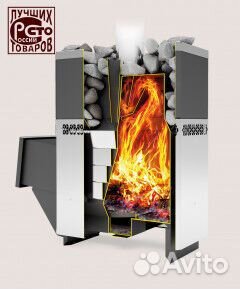 Печь для бани Русь-18 лнзп Профи