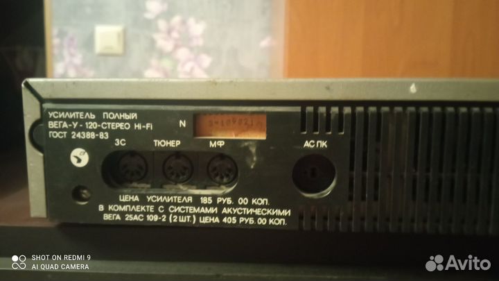 Акустика и усилитель Вега