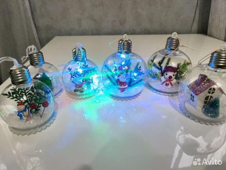 Светящиеся шары на ёлку