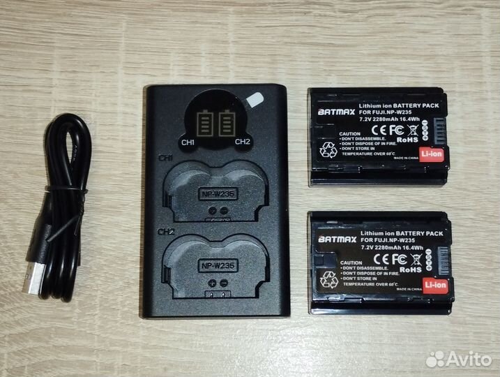 Акб NP-W235 для Fujifilm X-T4, GFX, X-H2 (2шт+зар)