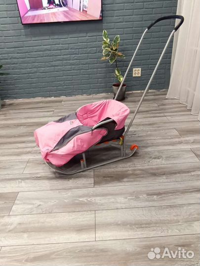 Детские санки коляска с колесами