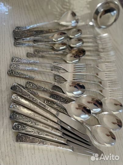 Набор столовых приборов СССР посеребренный