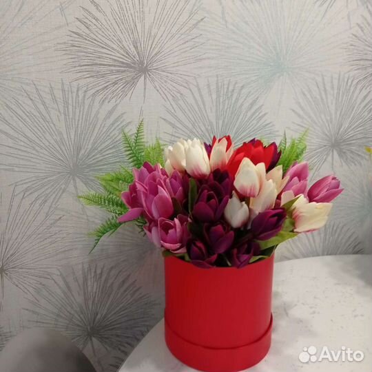 Искусственные цветы букет тюльпаны