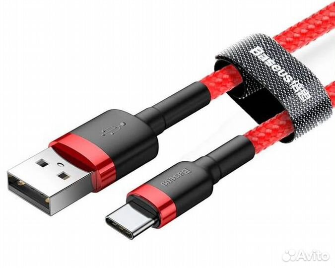 Baseus Cafule кабель USB-C 3A 1м красный