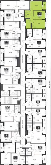 2-к. квартира, 52,4 м², 11/15 эт.