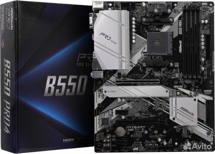Материнская плата 1х Socket AM4 ASRock PRO B550 PR