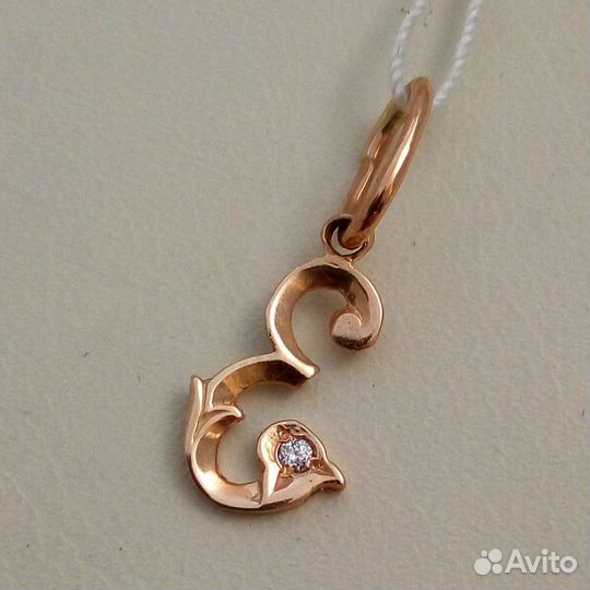 Подвес / 0,43г / Золото585 / фианиты круглые