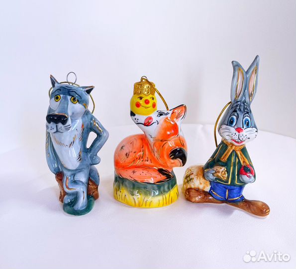Новые елочные игрушки Заяц лапочка Волк