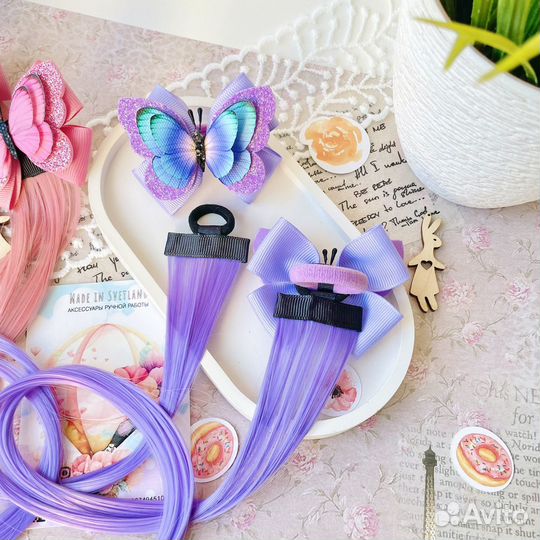 Весенние бантики с прядями