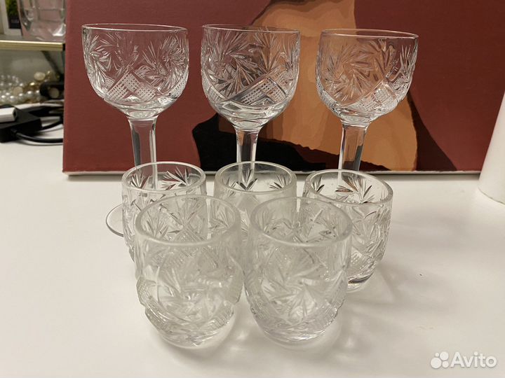 Хрустальные рюмки на ножке СССР