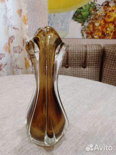 Ваза гутное стекло СССР 1960г