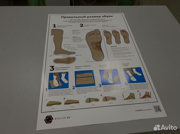 Плакат «Размер обуви» А1