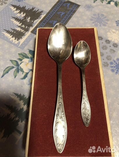 Мельхиоровые ложки. Набор 12 предметоа