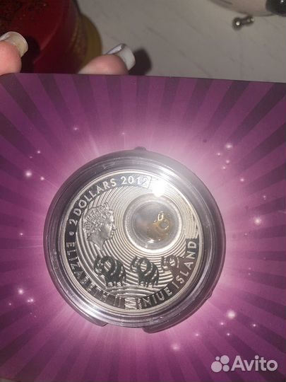 Монета 2 доллара слон