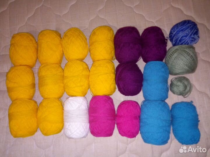 Пряжа нитки спицы для вязания шерсть, мулине