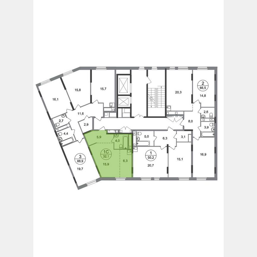 Квартира-студия, 32,1 м², 11/17 эт.