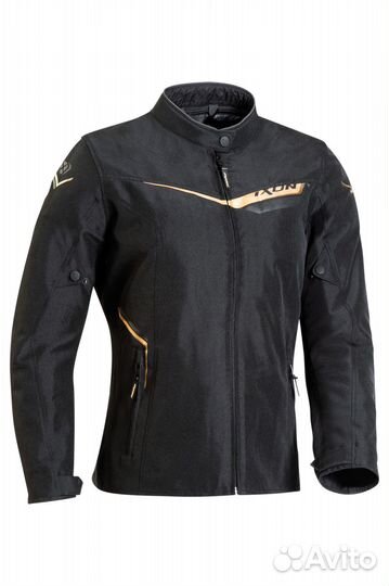 Motorradjacke Ixon Slash Schwarz-Gold Damen Gold, Schwarz