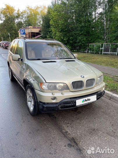 BMW X5 4.4 AT, 2001, битый, 400 000 км