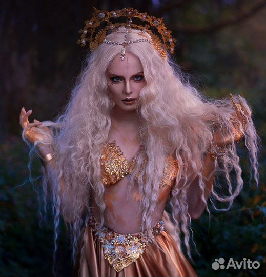 Парик 110 см, блонд, front lace