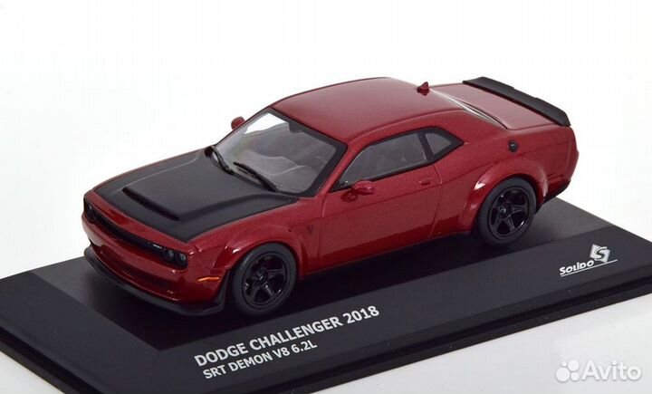 1/43 2018 Dodge Challenger SRT Demon Solido красн